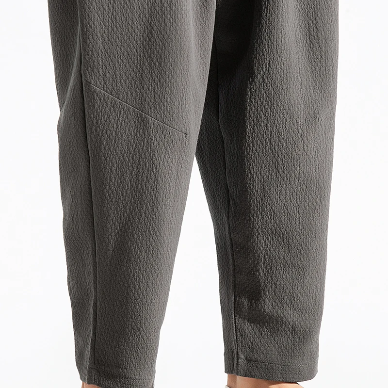 Брюки-султанки мужские из хлопка и льна льняные спортивные штаны с широкими