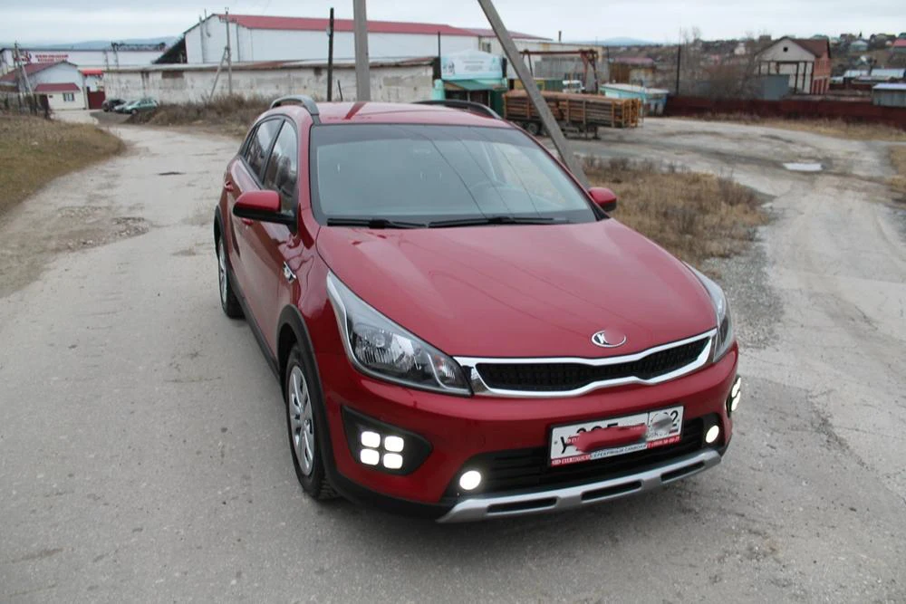 Автомобильный мигающий светодиодный фонарь для России, 1 пара, KIA RIO X-Line, автомобильные ходовые огни DRL