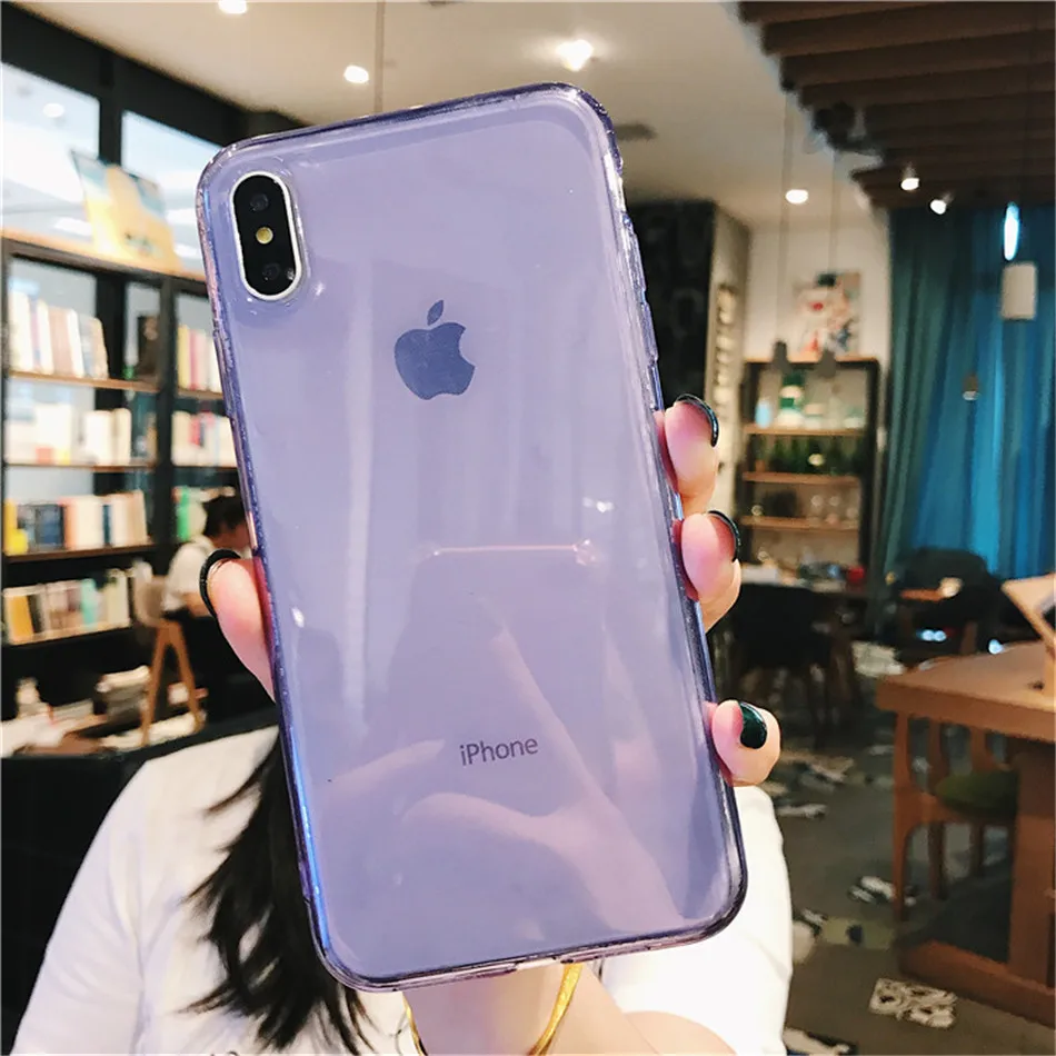 Lovebay карамельный цвет чехол для телефона для iPhone 11 Pro XR 7 8 6 6s Plus X XS Max цвет прозрачный Ультратонкий Мягкий ТПУ задний чехол s