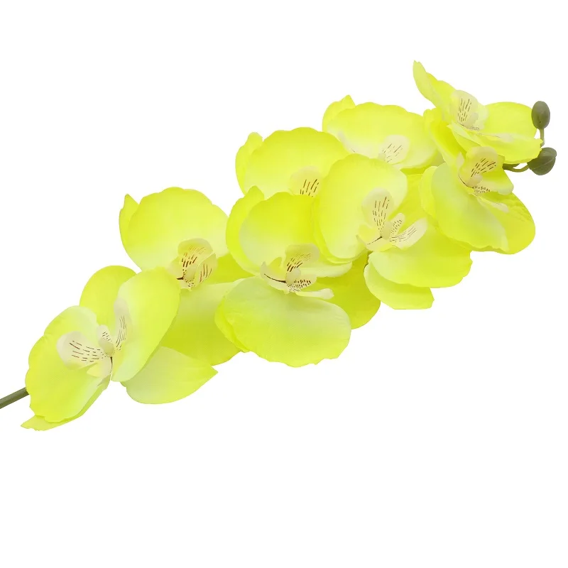 Yellow Орхидея, искусственные цветы, шелковые бабочки, фаленопсис, искусственный цветок для DIY, вечерние Праздничный букет, свадебные украшения для дома, отеля - Цвет: Yellow
