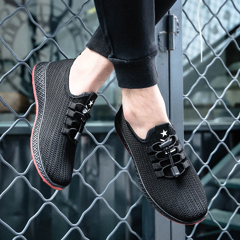 2019 модная мужская обувь повседневная ткацкая сетка дышащая легкая Мягкая Черная