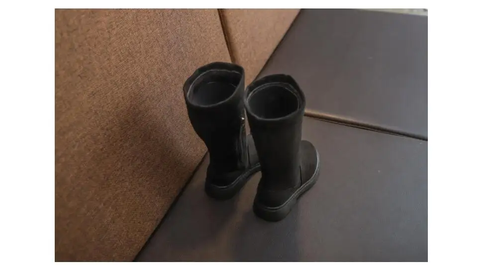 YWPENGCAI Autumn Winter Kids Warm Thick Fur High Boots For Girl Flock PU Leather Girls Boots Size 26-36