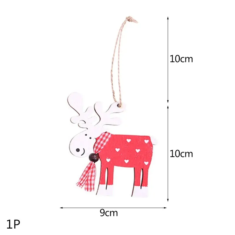 Multi Style Christmas Wooden Pendant Creative Wood Craft Ornaments DIY Chriatmas Tree Hanging Decoration Xmas Gift Supplies - Цвет: 1P-378-B01