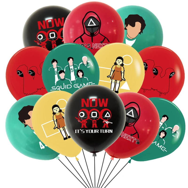 Латексные воздушные шары 12 шт./лот игра в виде кальмара игровые украшения для дня