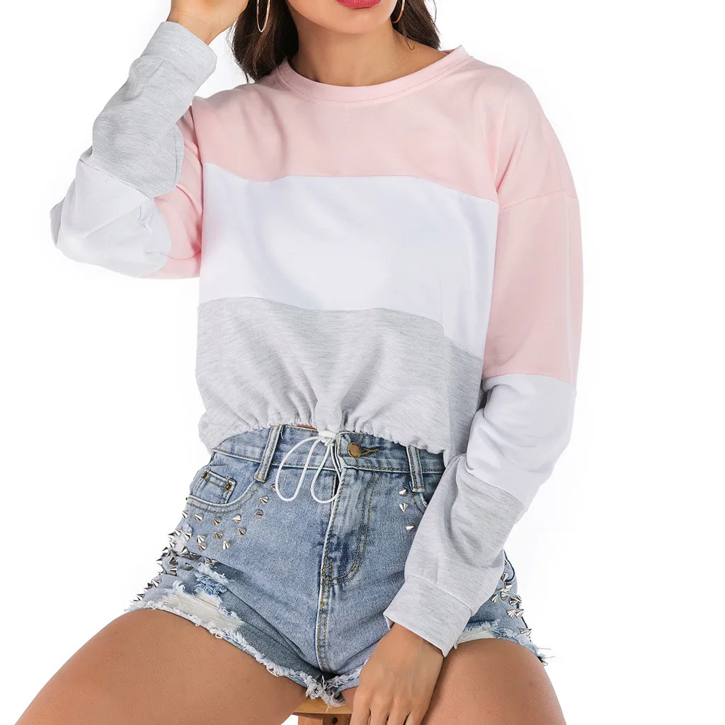 Модный свитшот женские пуловеры в полоску женский топ для девочек разноцветная