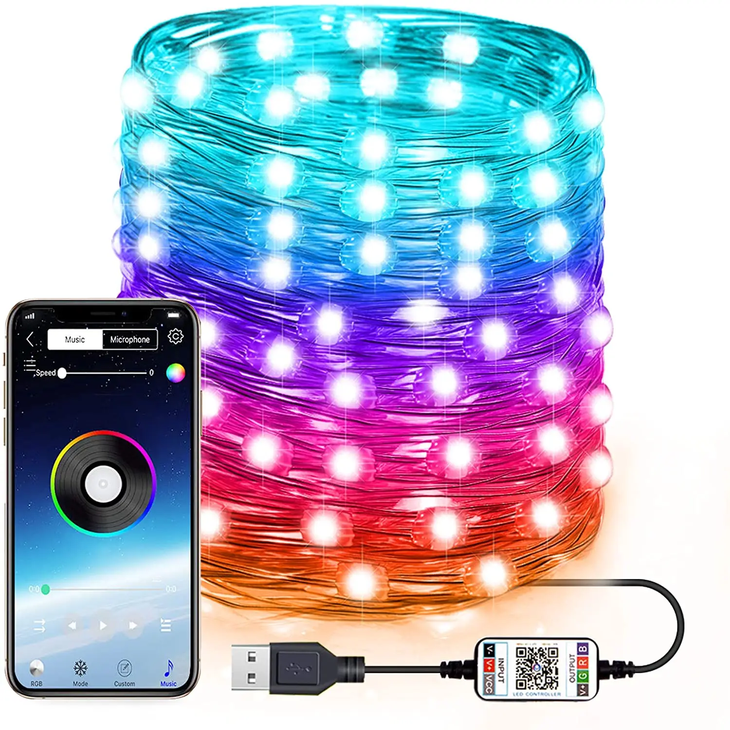 

Fairy Lights Led String Lights for Indoor Outdoor Twinkle Lights USB Hanging Color Changing Music Sync Bluetooth APP Phone
