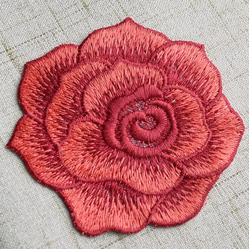 

6PC Embroidery Peony Flower Patches Iron on Patches for Clothing Stickers for Kids Clothes Jeans DIY Accessories