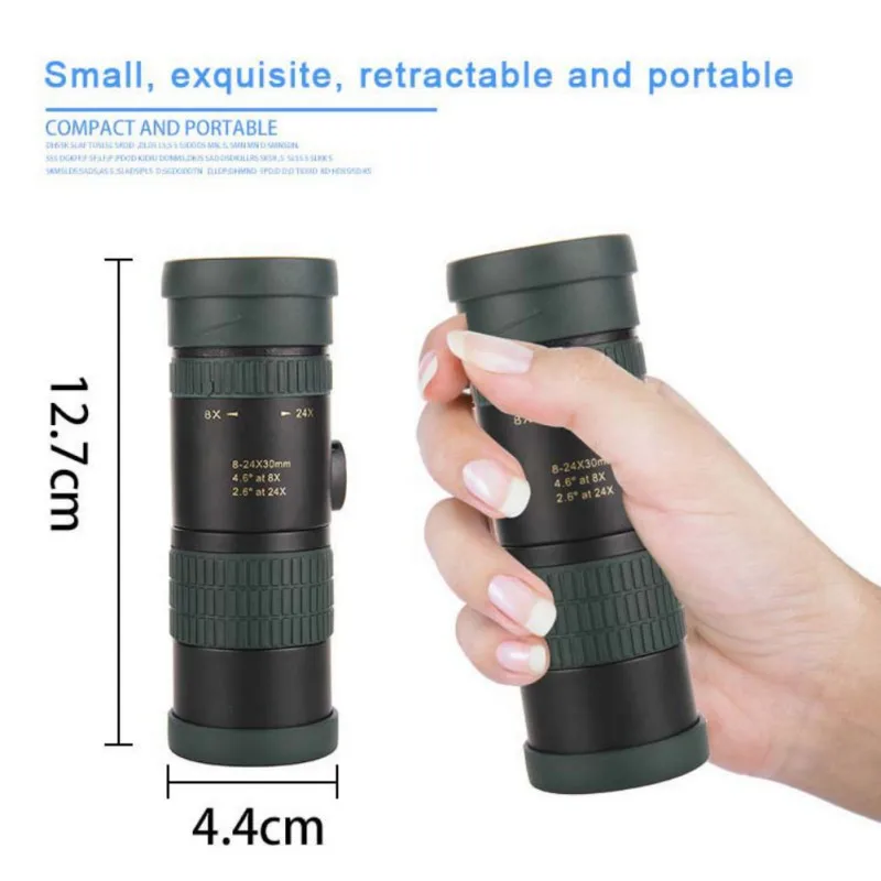 

Powerful Scalable 8-24X30 Zoom Monocular Telescope for Smartphone HD Vision Portable Retractable Outdoor Hunting Optics Scope