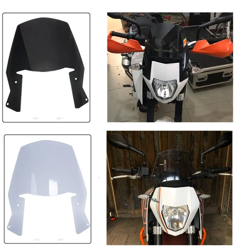 Ветровое стекло мотоцикла защита ветрового стекла для KTM Duke 690 Enduro R 2012 2013 Дым Черный ветрозащитный