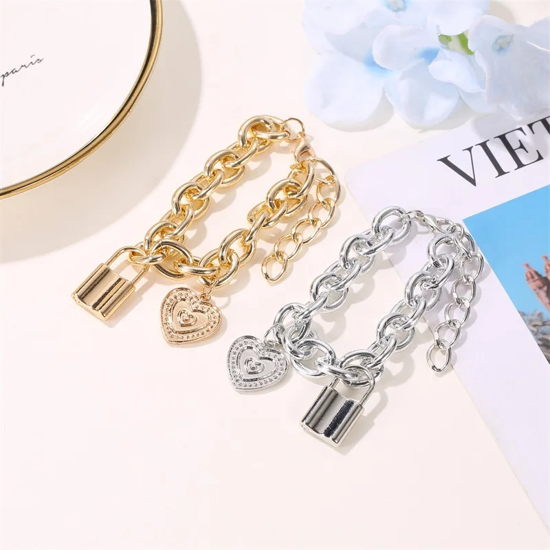 Новинка 2020 цепочка ожерелье блестящая индивидуальность панк замок сердце