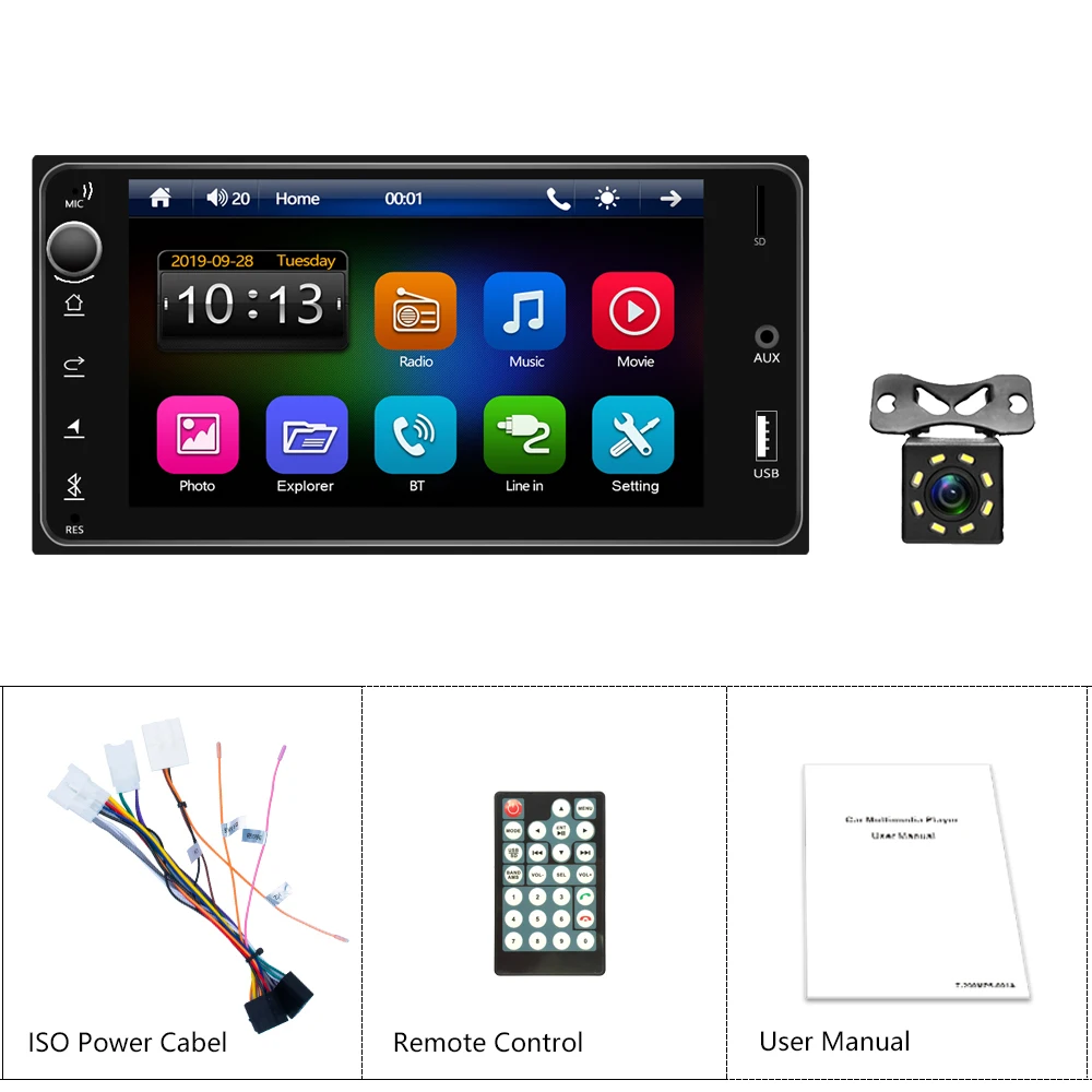 AMPrime 2 Din Автомобильная Радио " мультимедиа для Toyota Corolla авто стерео Android/IOS Авторадио MirrorLink Bluetooth USB TF FM камера