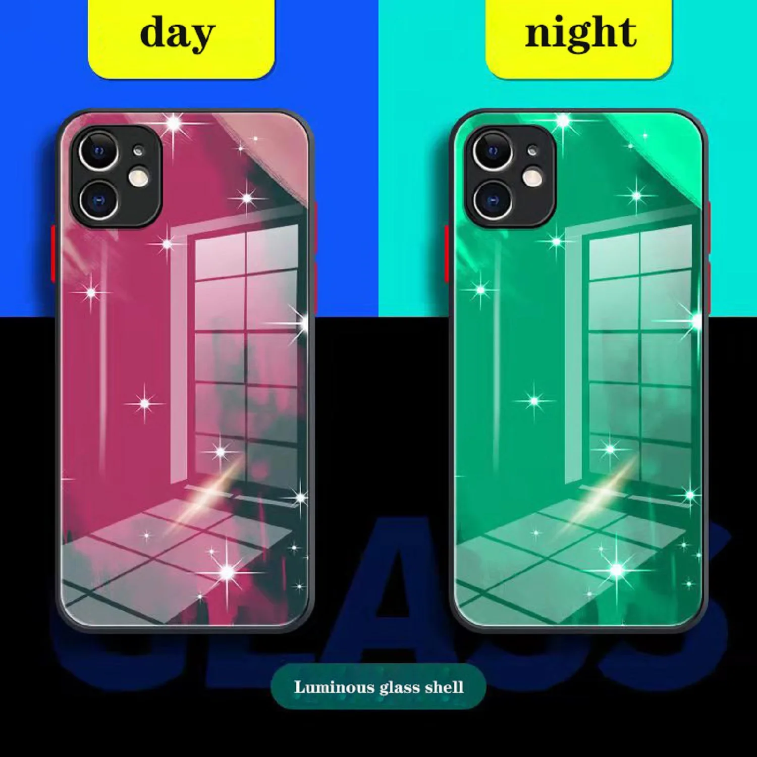 

Liquid Glass Luminous Mobile Phone Case Is Suitable For IPhone12 11 PM Protective Cover 7/8P X/XS/XR Acrylic Mobile Phone Case