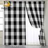 BlessLiving Tartan Curtain for Living Room Scottish Pattern Bedroom Curtain Chequered Black White Window Treatment Drapes 1PC 1