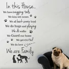 Виниловая настенная наклейка WU336 с изображением семейного интерьера собаки