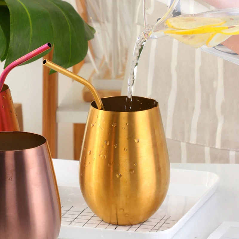 Promotion! 500Ml Beer Wine Cup Tumbler Cocktail Juice Milk Metal Drinking Mug | Дом и сад