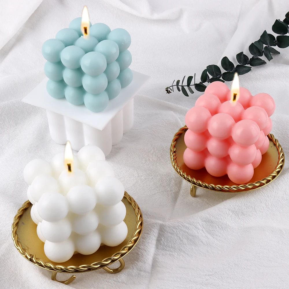 

3D Silicone Candle Mould+20M Cotton wick Aromatherapy Candle Mould DIY Handmade Candle Material Resin Mold Candle Making Supplie