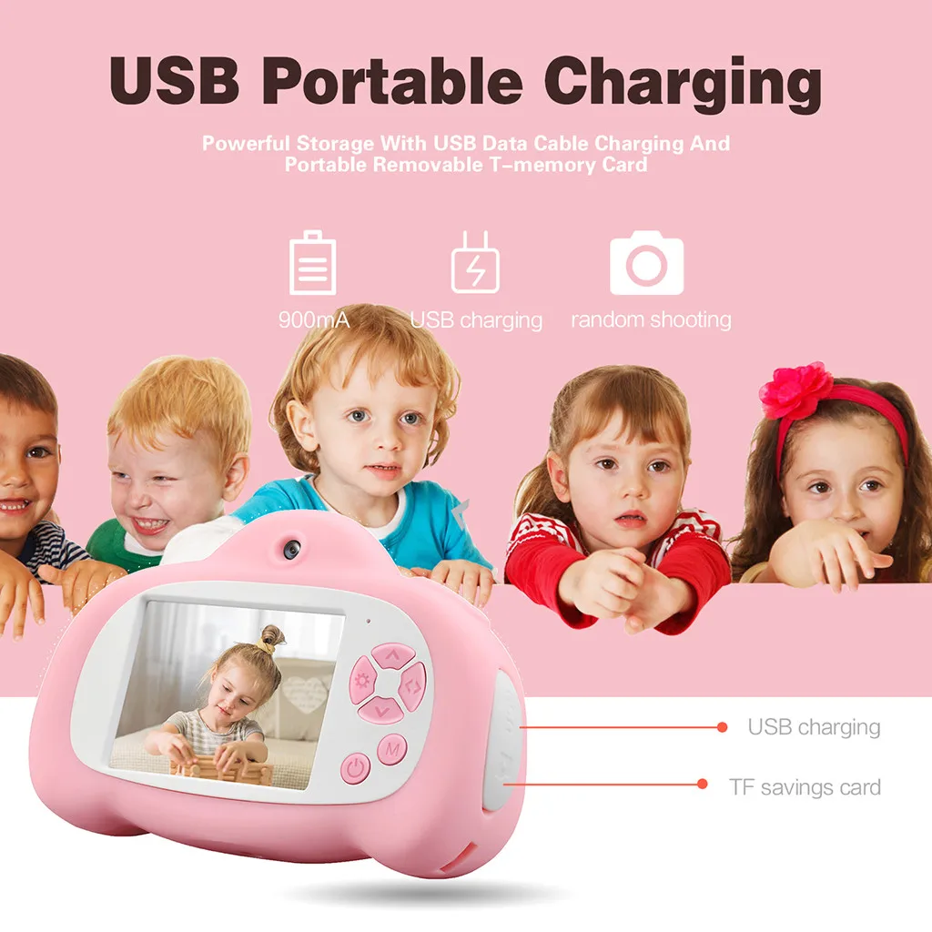 2. 4nch Детская цифровая камера маленькая зеркальная с двойным объективом игрушка