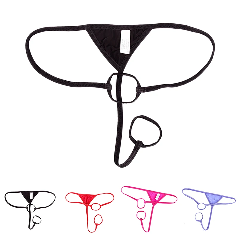 Charming G String Mens Lingerie Gay Pouch Hole Crotchless Open Butt Panties T-Back Thong Homme Sissy Underwear with Penis |