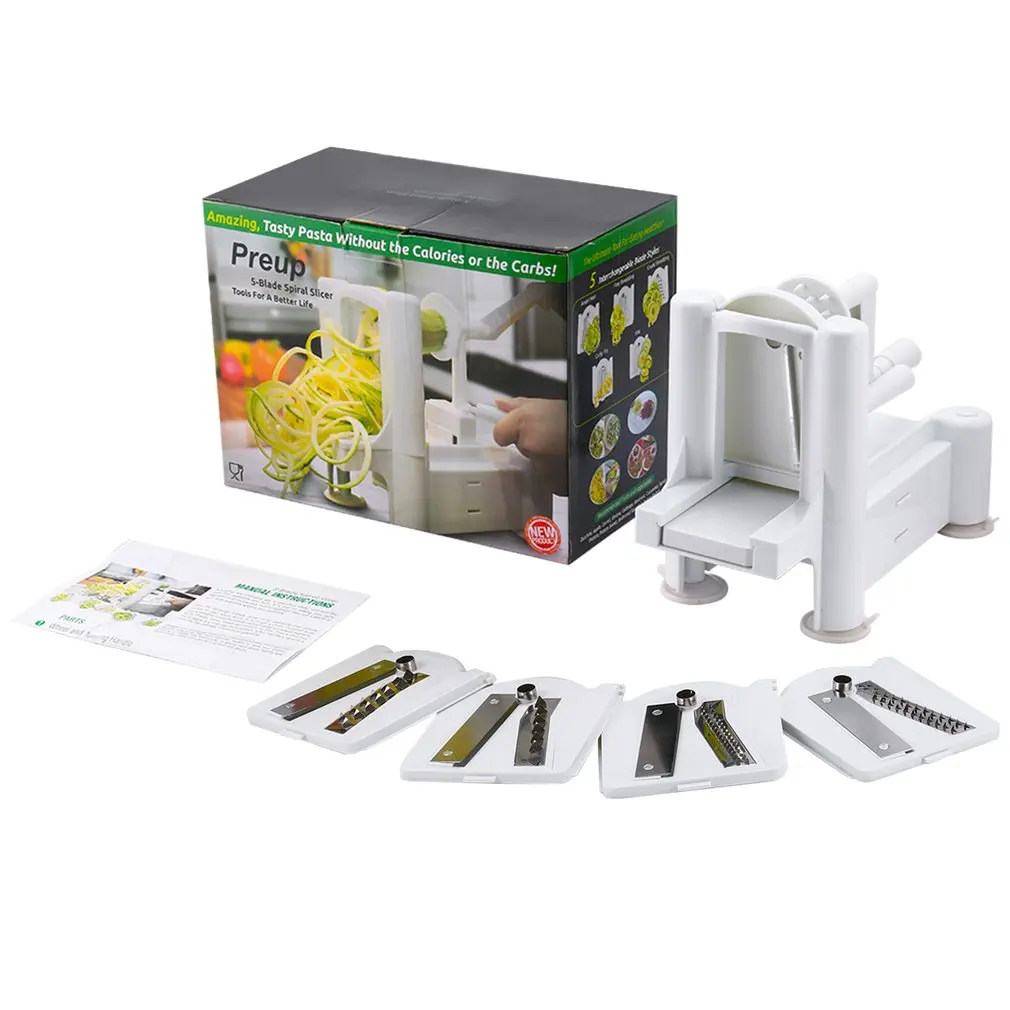 Многофункциональная овощерезка с 5 лезвиями спиральный резак для овощей