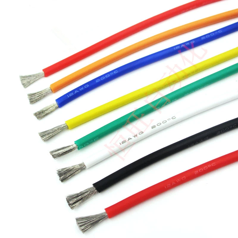 Силиконовый Электронный провод 1 метр 12AWG 14AWG 16AWG 18AWG 22AWG 24AWG 26AWG 28AWG 30AWG мягкий