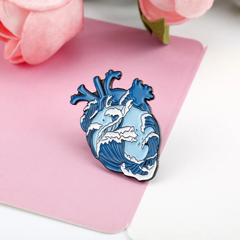Брошь на булавке эмалированная брошь в форме органа и сердца анатомический мозг