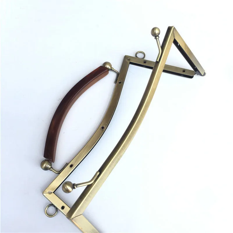 10Pcs 20/25cm Big Size Metal Purse Frame Plastic Handle Bronze Golden Kiss Clasp Purse Frame Screw DIY O Bag Accessory Wholesale