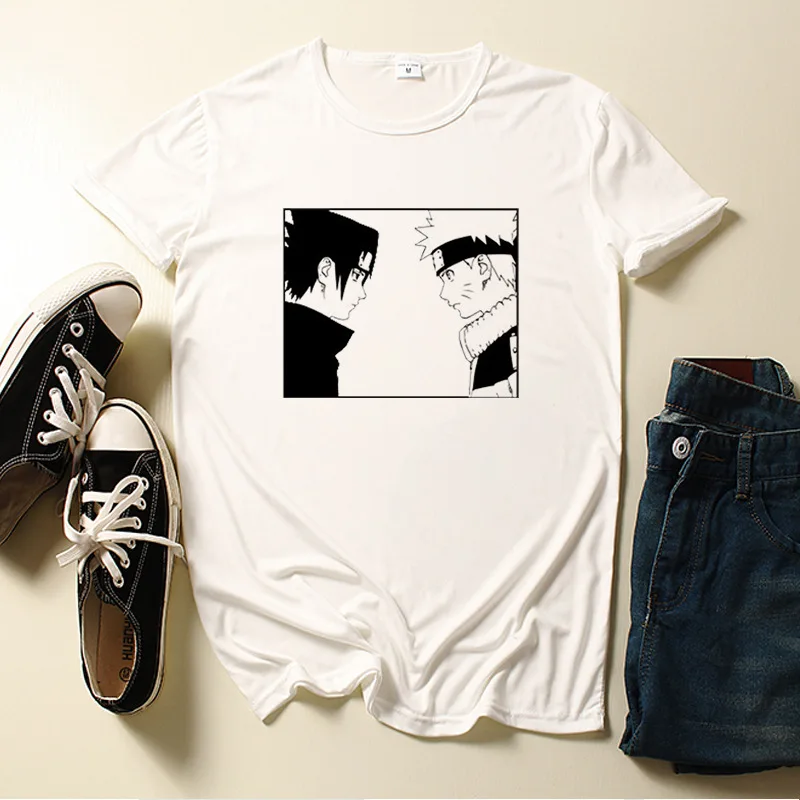 

Ladies Summer Short Sleeve Tops Naruto Sasuke Graphic Printed Casual Short Sleeve Unisex T-Shirt Top Harajuku Women Clothing