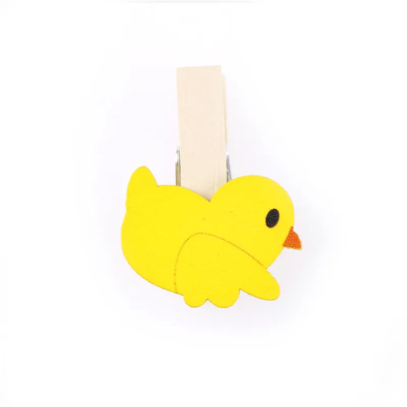 

Cute Yellow Duck Chicken Wood Clip Photo Paper Clothespin Craft Clips Party Decoration 8 Pcs/set