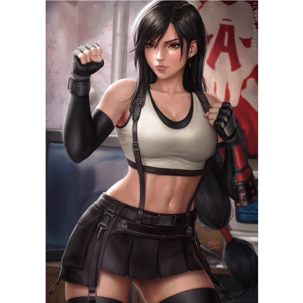 Картина на холсте аниме девушка Абстрактная живопись Diy Цифровая по номерам