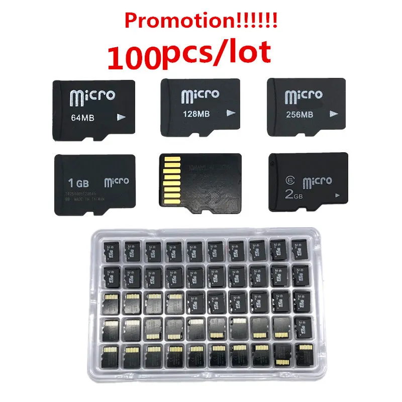 Большая Акция! 100 шт./лот 64 Мб 128 МБ 256 512 1 ГБ TF карта Micro card TransFlash памяти для