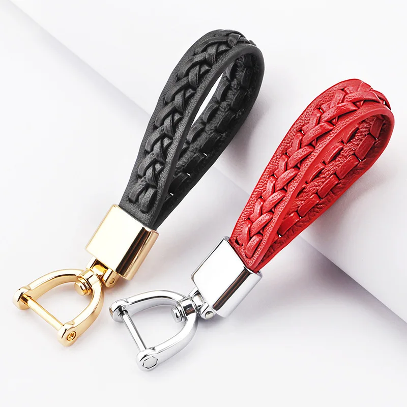 

Sheepskin Handmade Pattern Keychain Hardware Leather Car Key Pendant Suitable Men Women Business Attendance Gifts