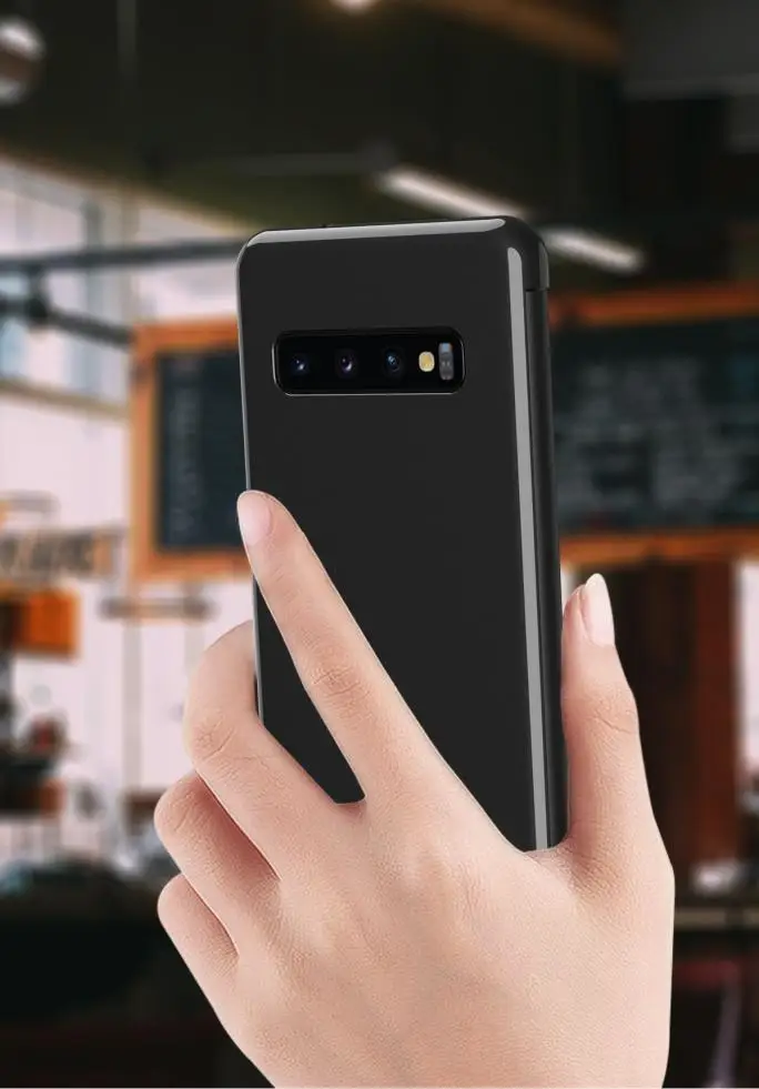 Для samsung Galaxy S10 S9 S8 Note 10 Plus S7 Edge s10e оригинальный зеркальный Флип Тонкий Модный умный