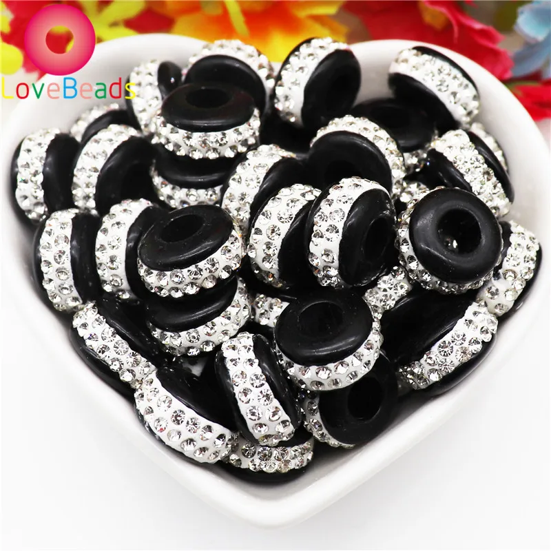 Бусины для браслета Пандора черные красные розовые с фимо-глиной посеребренными