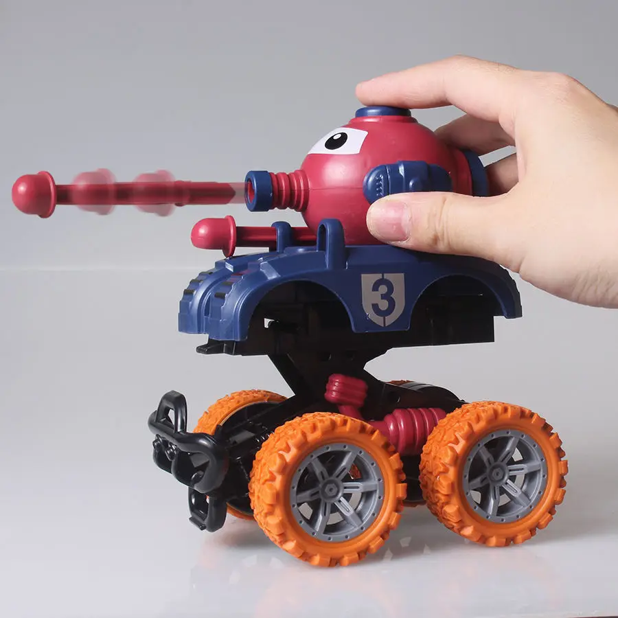 

Can Launch Impact Deformation Inertial Four-wheel Drive Off-road Tank Toy Car Pull Back Stunt Car Child Toy Boy Latex