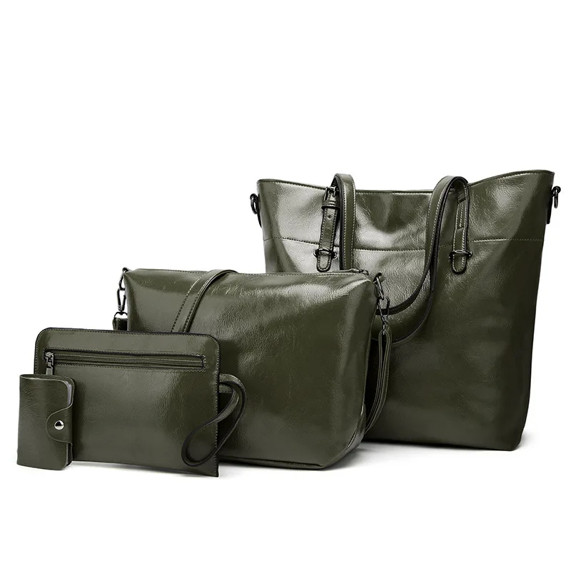 WxfbBaby новая женская сумка однотонная модная композитная из кожи с масляным воском