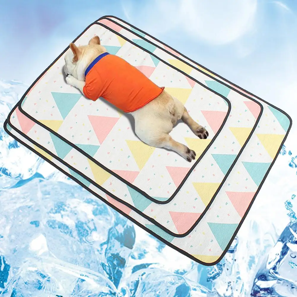

Pets Summer Animals Print Anti Scratch Cooling Pad Ice Silk Mat Sleeping Cushion