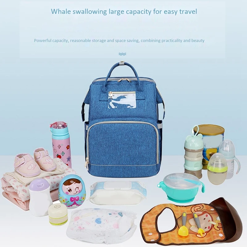 

Travel-Style Waterproof Crib Diaper Bag Backpack Crib,USB Charging