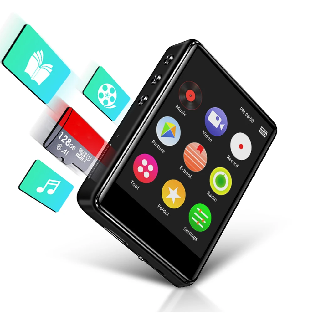 IQQ X62 Новые Bluetooth 5 0 MP3 плеер 2 4 дюймов Экран Hi-Fi музыкальный Встроенный динамик с