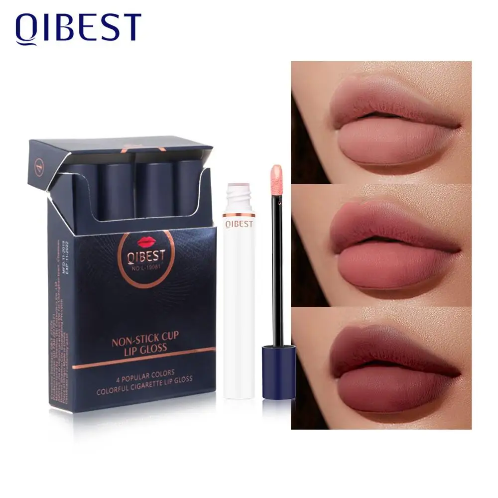 4 шт./компл. матовые помады от Qibest сигаретная помада оранжевый вампир фиолетовый