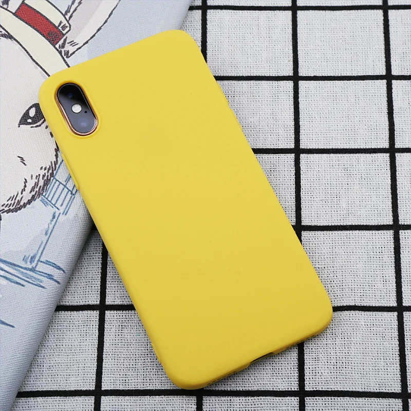 Матовый Мягкий силиконовый чехол из ТПУ для iPhone 6 6s 7 8 Plus X XS Max XR 5s SE 5 s однотонный