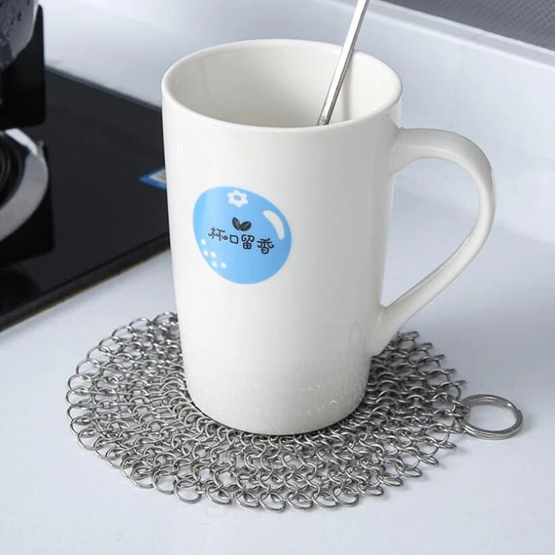 1 шт. Нержавеющая сталь чугун очиститель кольчужные скруббер Кухонной Бытовой