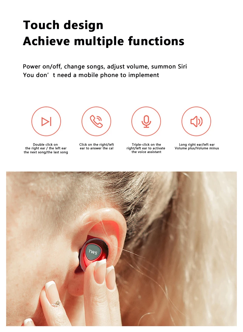 Leic Bluetooth V5.0 беспроводные наушники TWS Handsfree наушники спортивные наушники игровая гарнитура для встречи Noice набор для уменьшения головы