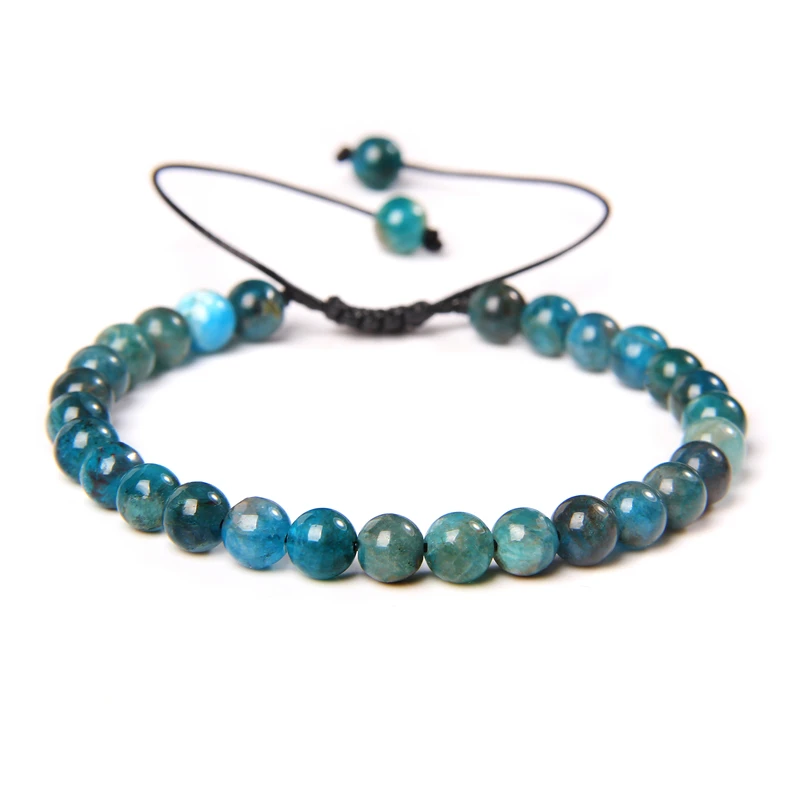 Браслет из натуральных камней с бусинами лазурита 6 мм круглый полированный