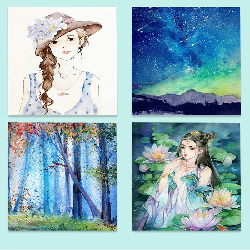 

12 colors metallic color pearlescent solid pigment watercolor painting for beginners hand Drawing art supplies sets