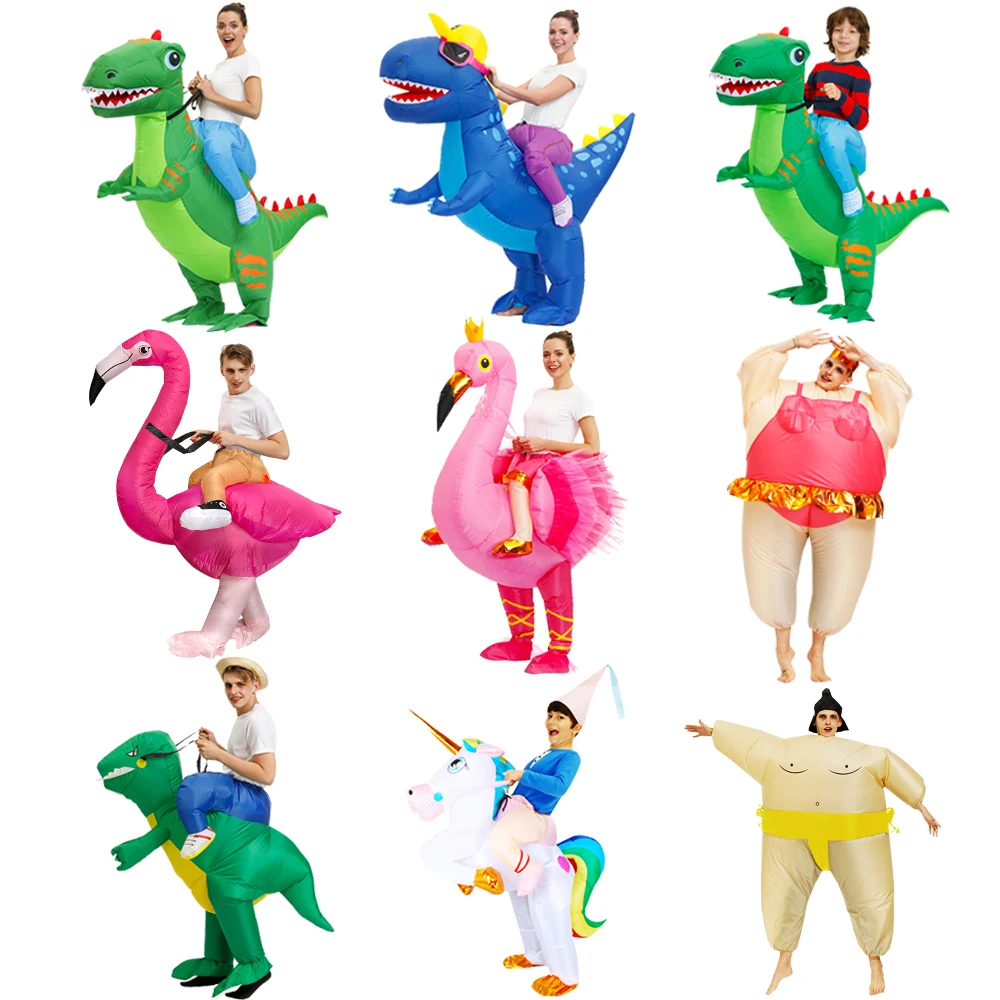 HOT Anime Dinosaur Inflatable Costume Party Mascot Alien Costumes Suit Disfraz Cosplay Halloween Costumes For Adult Kids Dress