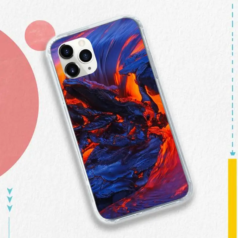 

Volcanic eruption lava red magma art Phone Case for iPhone 11 12 pro XS MAX 8 7 6 6S Plus X 5S SE 2020 XR