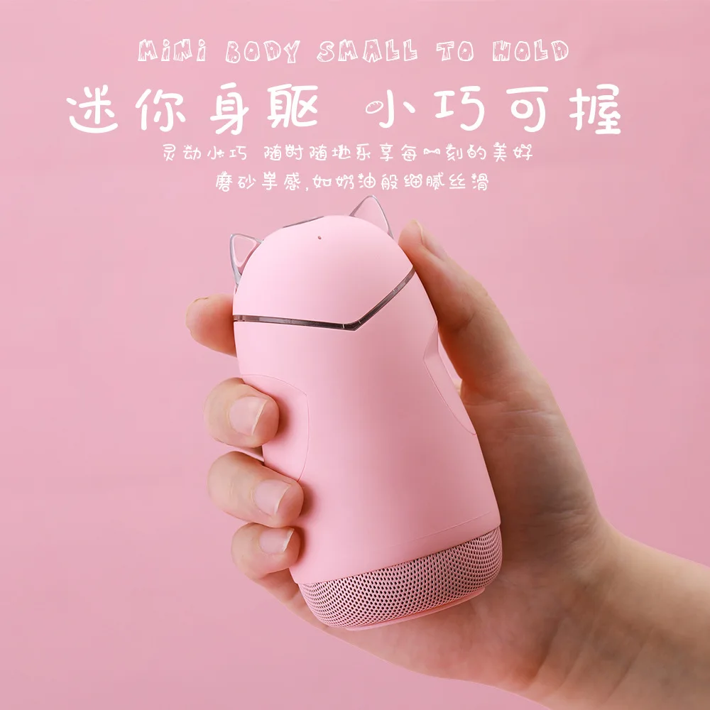 Portable Bluetooth Speaker Wireless Cartoon Mini Kitten Call Luminous Sound Creative Electronic Gift TF Card Speakers | Электроника