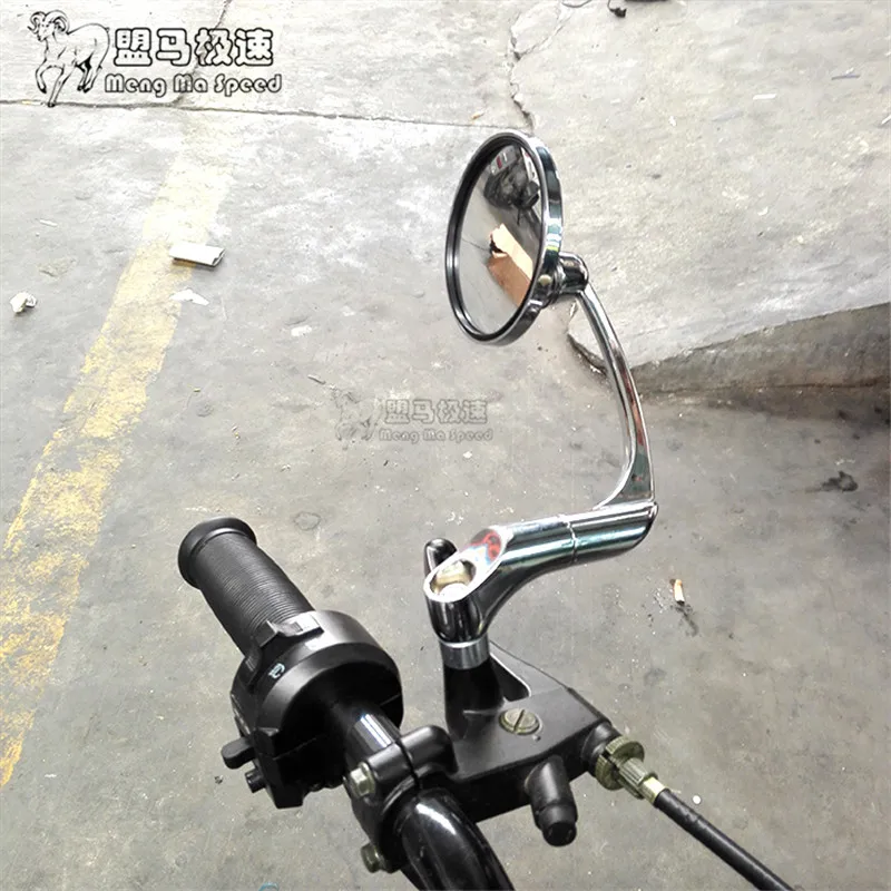 Серебристо-черные боковые зеркала мотоцикла металлические аксессуары для