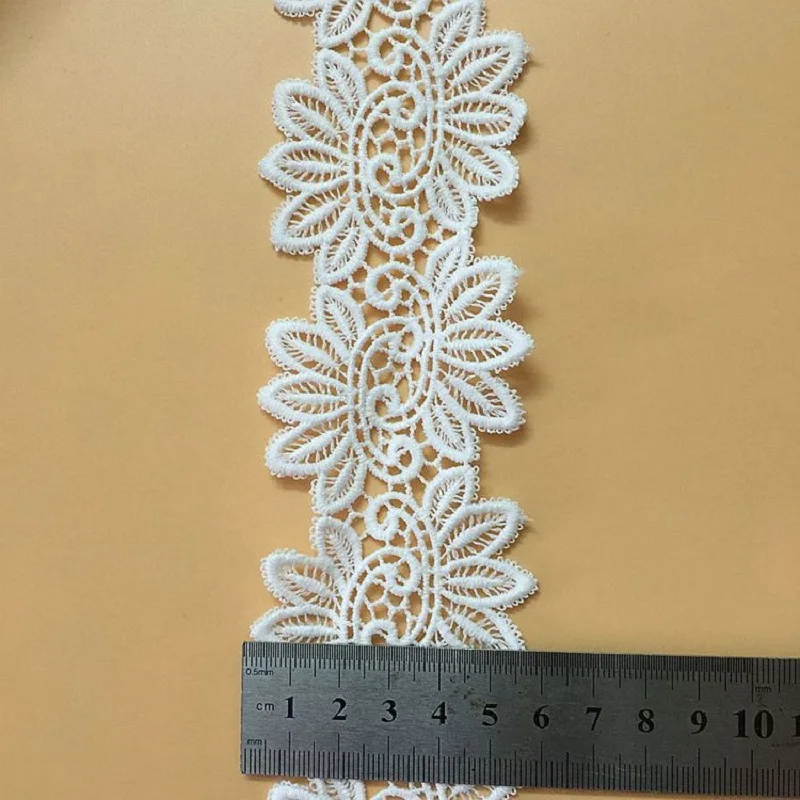 African Lace Fabric 2019 High Quality Wedding Decoration Trim DIY Water Soluble Milk Silk Embroidery Wide Fabrics | Дом и сад