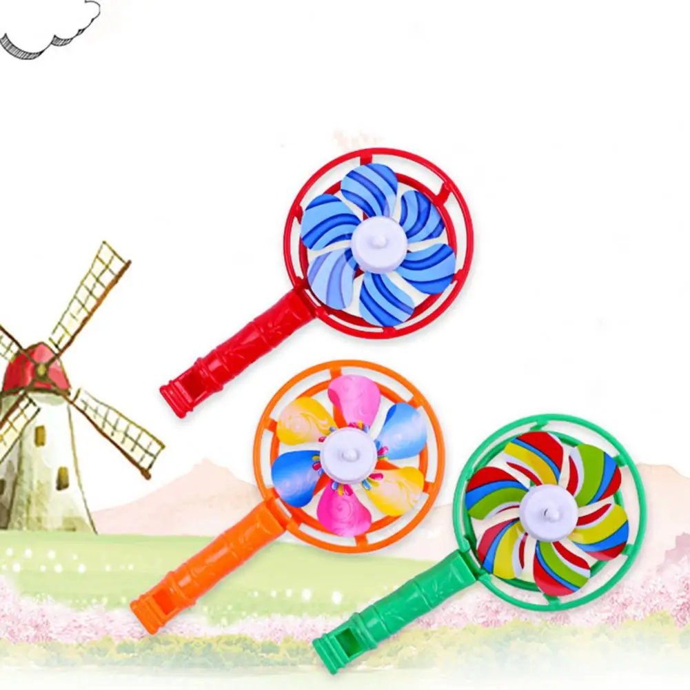 Molino de viento con mango de silbato para ni&ntilde;os, juguete nost&aacute;lgico para ni&ntilde;os, regalo de Festival para beb&eacute;, Chico, 5 uds.-3